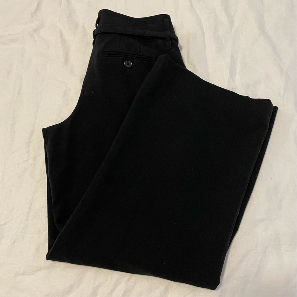 LOFT Pleated Wide Leg Trousers with belt Dress Pants Culottes Black Women’s 4P